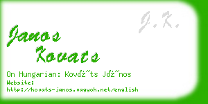 janos kovats business card